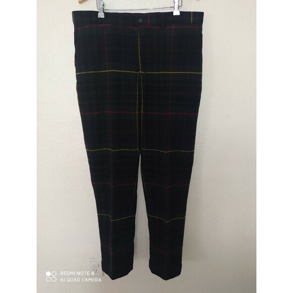 POLO RALPH LAUREN Blackwatch Tartan Golf 36 X 33 Tweed Wool Flannel TROUSER Pant - Picture 2 of 10